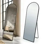 Relaxdays Spiegel mit Aluminiumrahmen Schwarz