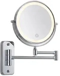 Relaxdays Kosmetikspiegel mit Beleuchtung Wand Silber