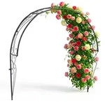 Relaxdays Rosenbogen Halbbogen aus Metall Schwarz