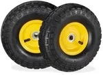 Relaxdays Sackkarrenrad 4er Set Stahlfelge Gelb,Schwarz