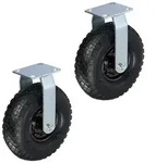 Relaxdays 2er Set Bockrolle 3.00-4 Schwarz,Silber