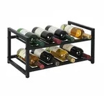 Relaxdays Weinregal Metall 8 Flaschen Schwarz