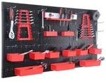 Relaxdays Werkzeugwand mit Zubeh&ouml;r Set Rot,Schwarz