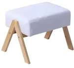 Relaxdays Fu&szlig;hocker Bambus & Stoff Creme,Hellbraun