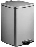 Relaxdays M&uuml;lleimer K&uuml;che 20 Liter mit M&uuml;llbeutel Schwarz,Silber