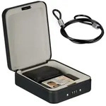 Relaxdays Sicherheitsbox tragbar mit Zahlenschloss Beige,Schwarz