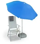 Relaxdays Sonnenschirm 180 cm Wei&szlig;,Blau