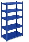 Relaxdays Blaues Schwerlastregal Metall 5 Ebenen Blau