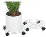 Relaxdays Pflanzenroller 2er Set Schwarz,Silber