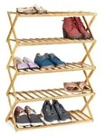 Relaxdays Faltbares Schuhregal aus Bambus Hellbraun