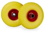 Relaxdays 4 x Sackkarrenrad Vollgummi gelb-rot Gelb,Rot