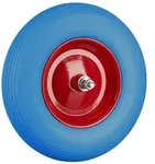 Relaxdays 4 x Schubkarrenrad Vollgummi blau-rot Blau,Rot
