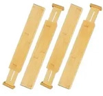 Relaxdays Schubladentrenner Bambus 4er Set Hellbraun