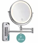 Relaxdays Kosmetikspiegel mit Beleuchtung Wand Silber