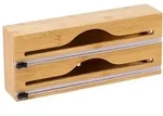 Relaxdays Folienspender aus Bambus Hellbraun