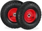 Relaxdays Sackkarrenrad 4er Set Stahlfelge Rot,Schwarz