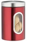 Relaxdays 10x Vorratsdose mit Sichtfenster rot Rot,Silber,Transparent
