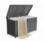 Relaxdays Gartenbox Sitzpolster Schwarz