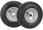 Relaxdays Schubkarrenrad 2.50-4 im 2er Set Schwarz,Silber
