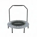 Relaxdays Trampolin mit Haltestange &Oslash; 102 cm Schwarz,Grau