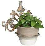 Relaxdays 3 x Wand Blumenhalter Barock Gold,Grau