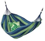 Relaxdays H&auml;ngematte XXL Baumwolle Dunkelblau,Gr&uuml;n
