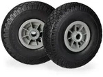 Relaxdays 8 x Sackkarrenrad PU 3.00-4 schwarz-grau Schwarz,Grau