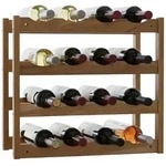 Relaxdays Weinregal aus Walnuss f&uuml;r 16 Flaschen Hellbraun