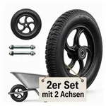 Relaxdays 2er Set Sackkarrenrad 3.25-8 Vollgummi Schwarz