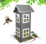 Relaxdays Vogelhaus zum Aufh&auml;ngen Wei&szlig;,Silber,Grau