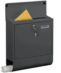 Relaxdays Briefkasten mit Zeitungsfach Anthrazit