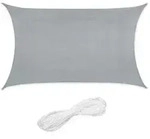 Relaxdays Rechteckiges Sonnensegel HDPE Grau