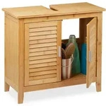 Relaxdays Waschbeckenunterschrank Bambus Hellbraun