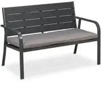 Relaxdays Gartenbank mit Sitzauflage Anthrazit,Grau