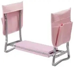 Relaxdays Kniebank Gartenarbeit mit Taschen Rosa,Silber