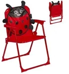 Relaxdays Kinder Klappstuhl mit Motiv Wei&szlig;,Rot,Schwarz