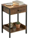 Relaxdays Beistelltisch mit Schublade & Ablage Braun,Schwarz