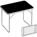 Relaxdays Klappbarer Campingtisch Schwarz,Silber