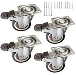 Relaxdays Lenkrollen mit Bremse 4er Set Braun,Schwarz,Silber