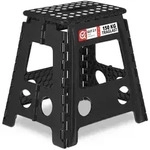 Relaxdays Klapphocker faltbar XL Wei&szlig;,Schwarz