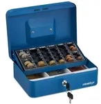 Relaxdays Blaue Geldkassette Euro M&uuml;nzz&auml;hlbrett Blau,Silber