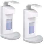 Relaxdays Desinfektionsspender 500 ml 2er Set Wei&szlig;,Grau