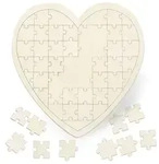 Relaxdays 2 x Herzpuzzle Hochzeit aus Holz Creme