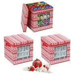 Relaxdays Weihnachtskugel Aufbewahrungsbox 3er Set Wei&szlig;,Rot