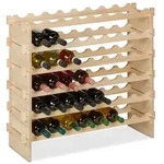 Relaxdays Stapelbares Weinregal f&uuml;r 48 Flaschen Hellbraun