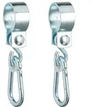 Relaxdays 2er Set Schaukelhaken mit Karabinern Wei&szlig;,Silber