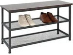 Relaxdays Schuhregal f&uuml;r 6 Paar Schuhe Dunkelbraun,Schwarz