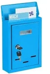 Relaxdays Briefkasten mit Namensschild Blau