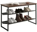 Relaxdays Schuhregal mit Ablage Braun,Schwarz