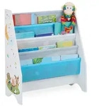 Relaxdays Kinder B&uuml;cherregal Wei&szlig;,Hellblau,Grau